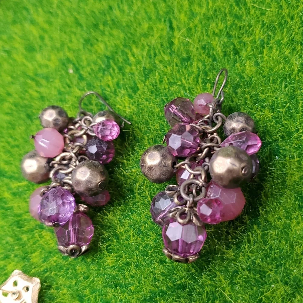 Orchard Grape‎ Beaded Facet Earrimgs E1006
